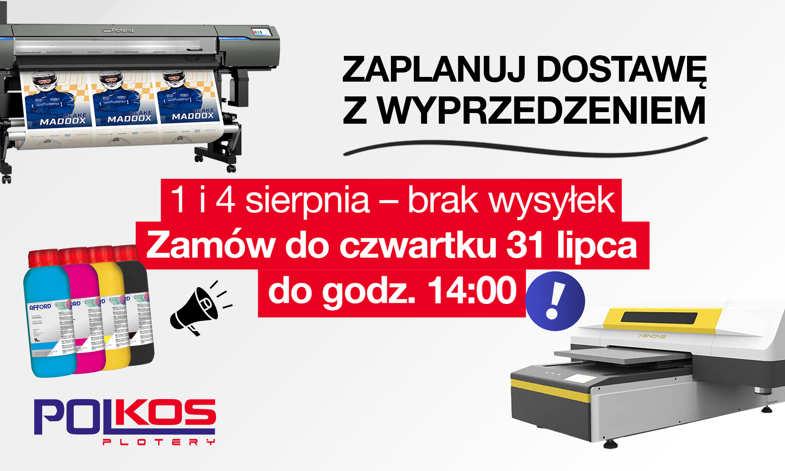 Zmiana organizacji pracy w PolKos w dniach 1-4 sierpnia. W tym czasie wysyłka zamówień będzie wstrzymana